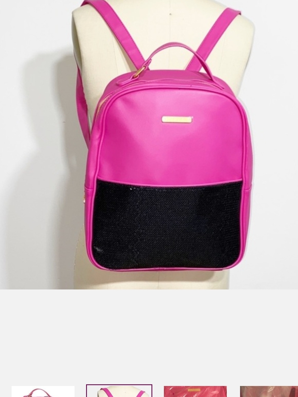 Juicy Couture Hot Pink Backpack with Black Front Pocket